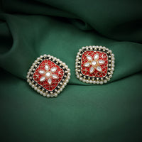 Thumbnail for maroon color mint meena earrings (mnte455mrn)