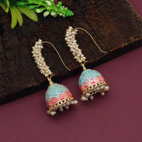 Thumbnail for firozi color mint meena earrings (mnte456frz)