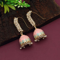 Thumbnail for pink color mint meena earrings (mnte456pnk)