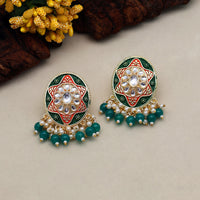 Thumbnail for green color mint meena earrings (mnte457grn)
