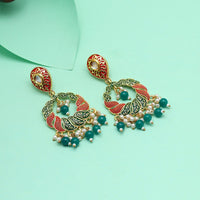 Thumbnail for green color mint meena earrings (mnte463grn)