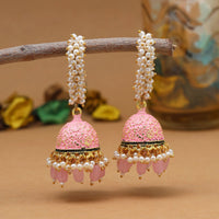 Thumbnail for pink color mint meena earrings (mnte465pnk)