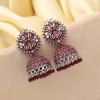 Thumbnail for maroon color goddess lakshmi mint meena earrings (mnte472mrn)