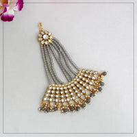 Thumbnail for grey color kundan maang pasa (mps145gry)