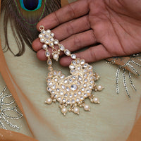 Thumbnail for white color kundan maang pasa (mps180wht)
