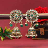 Thumbnail for maroon & green color mirror earrings (mre125mg)