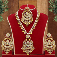 Thumbnail for yellow color kundan mirror necklaces set (mrn107ylw)