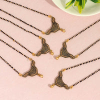 Thumbnail for gold color 5 piece of mangalsutra combo (ms163cmb)