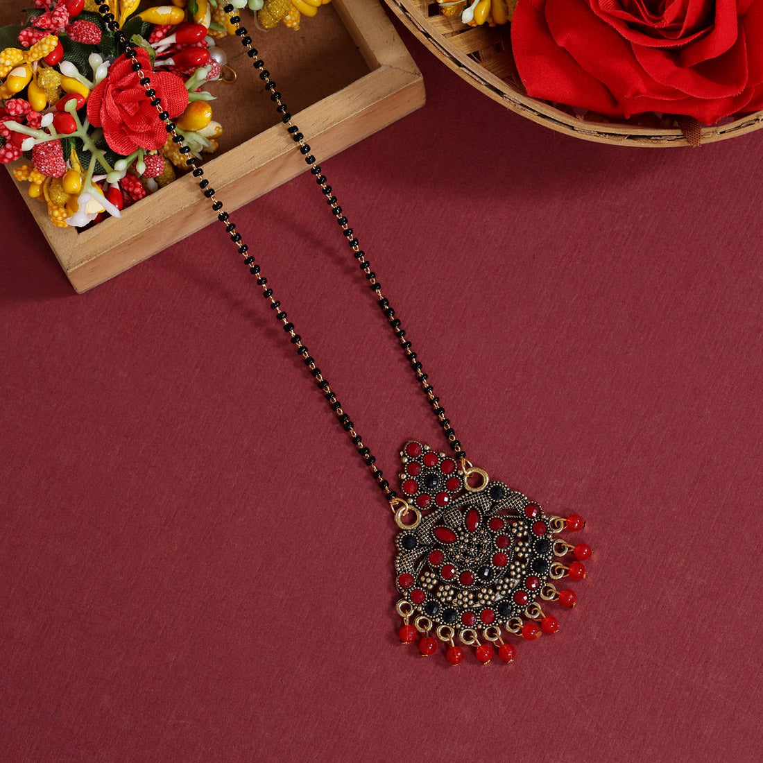 red color mangalsutra (ms295red)