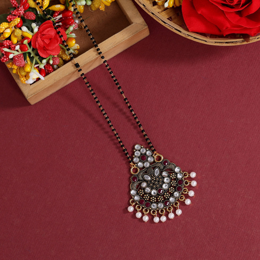 white color mangalsutra (ms295wht)