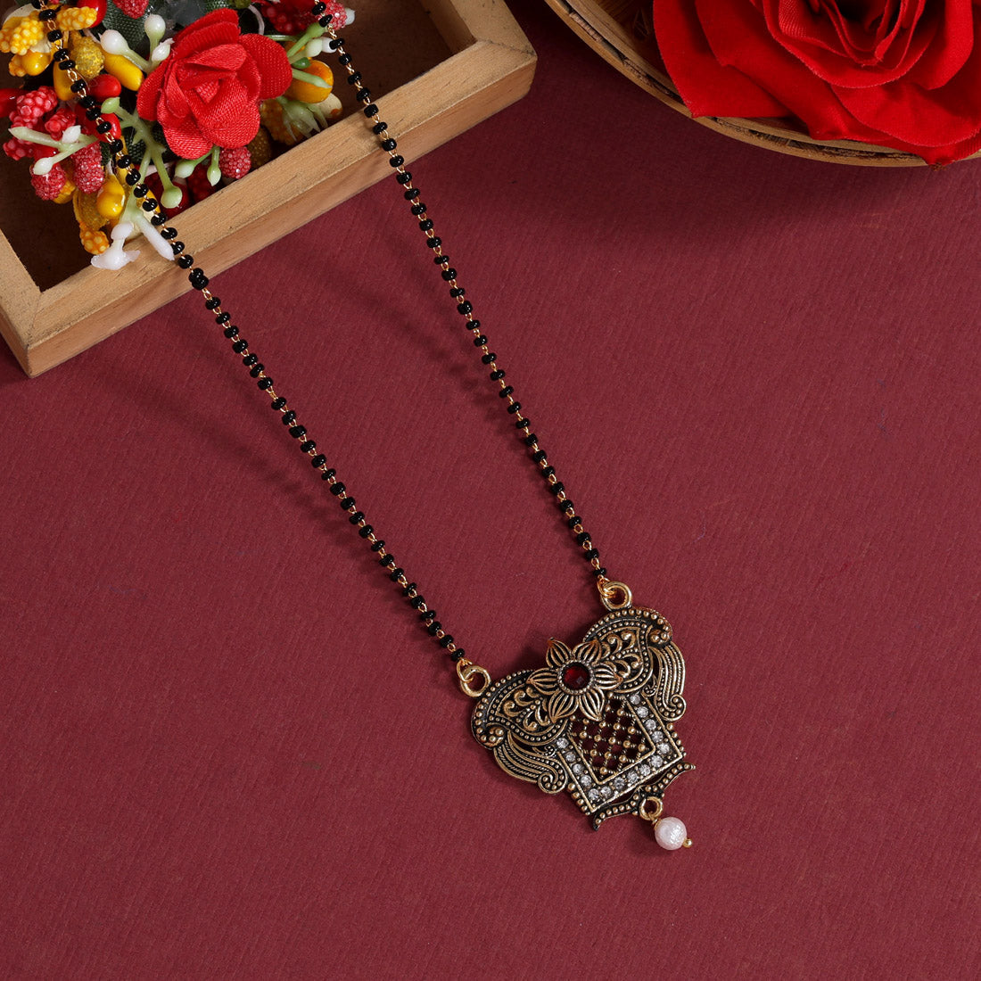 red color mangalsutra (ms299red)