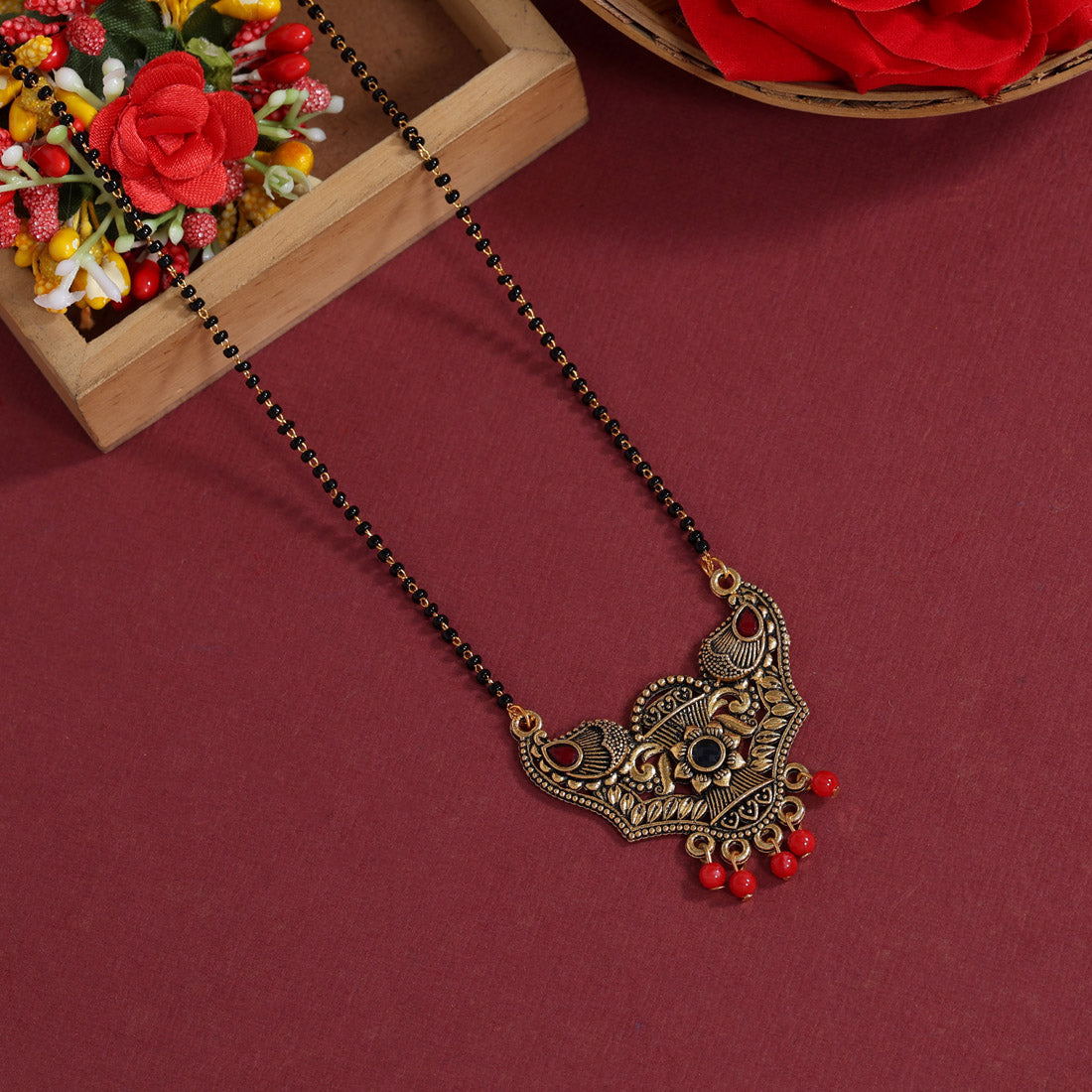red color mangalsutra (ms302red)