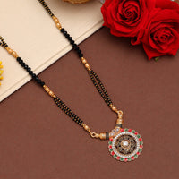 Thumbnail for maroon & green color mint meena long mangalsutra (ms328mg)