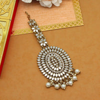Thumbnail for white color mirror work maang tikka (mtk539wht)