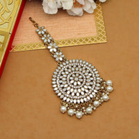 Thumbnail for white color mirror work maang tikka (mtk540wht)