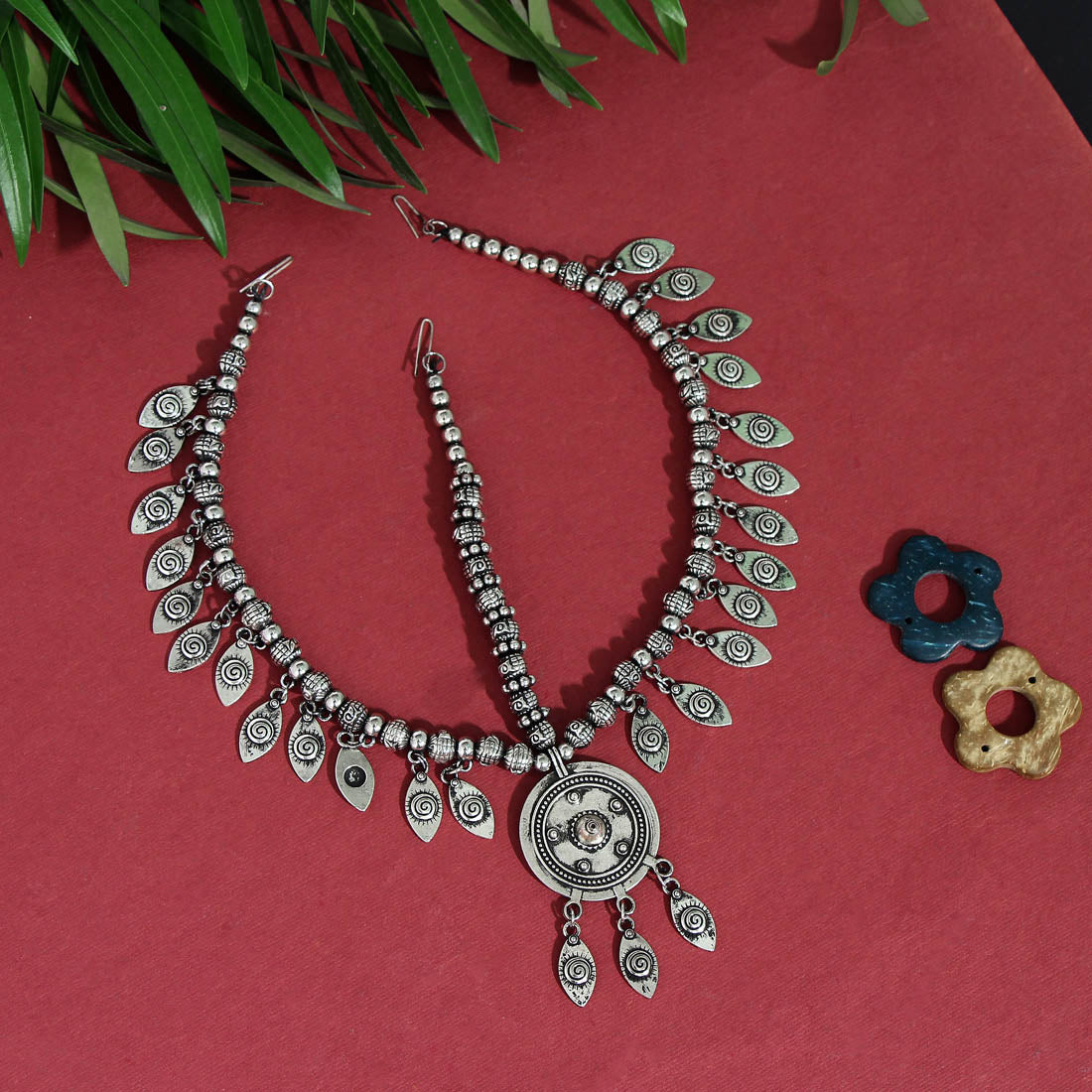 silver color oxidised matha patti (mtp285slv)