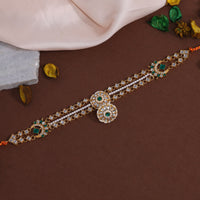 Thumbnail for green color kundan matha patti (mtp353grn)