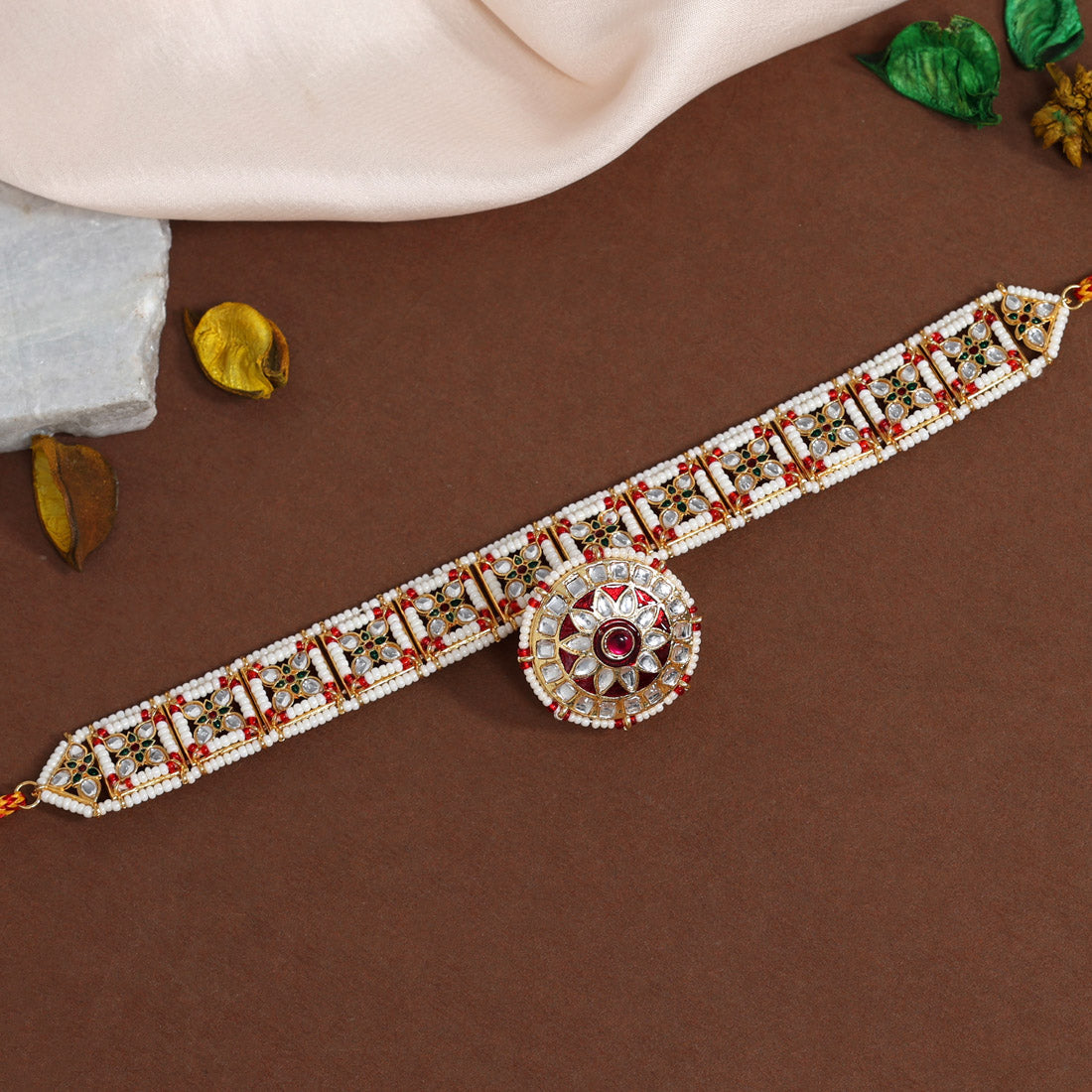 rani color rajasthani borla kundan matha patti (mtp367rni)