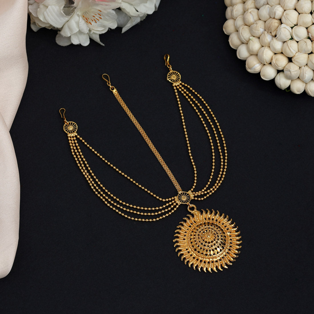 gold color matha patti (mtp392gld)