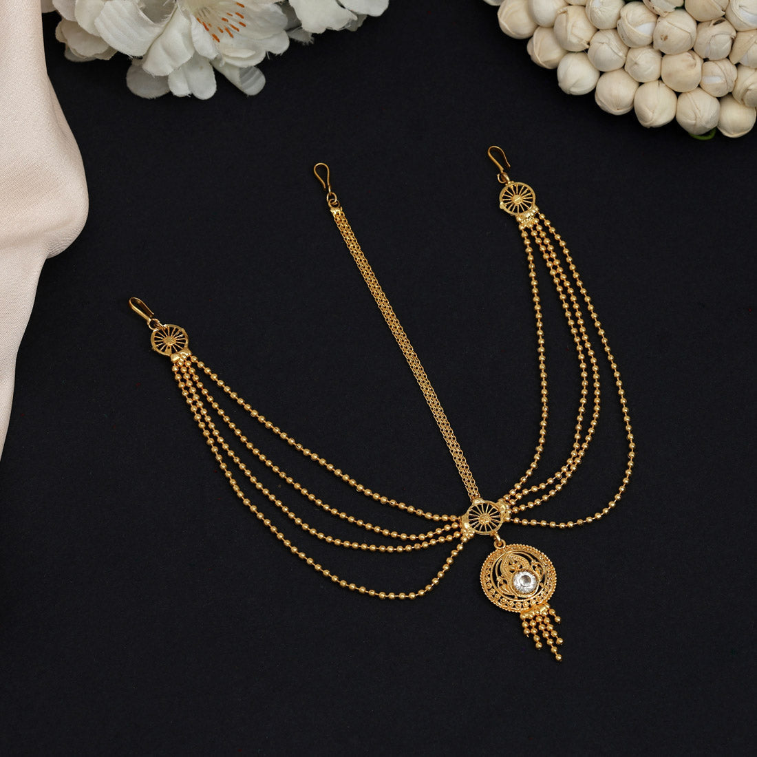 gold color matha patti (mtp396gld)