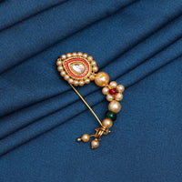 Thumbnail for maroon & green color nose pin (nsp117mg)