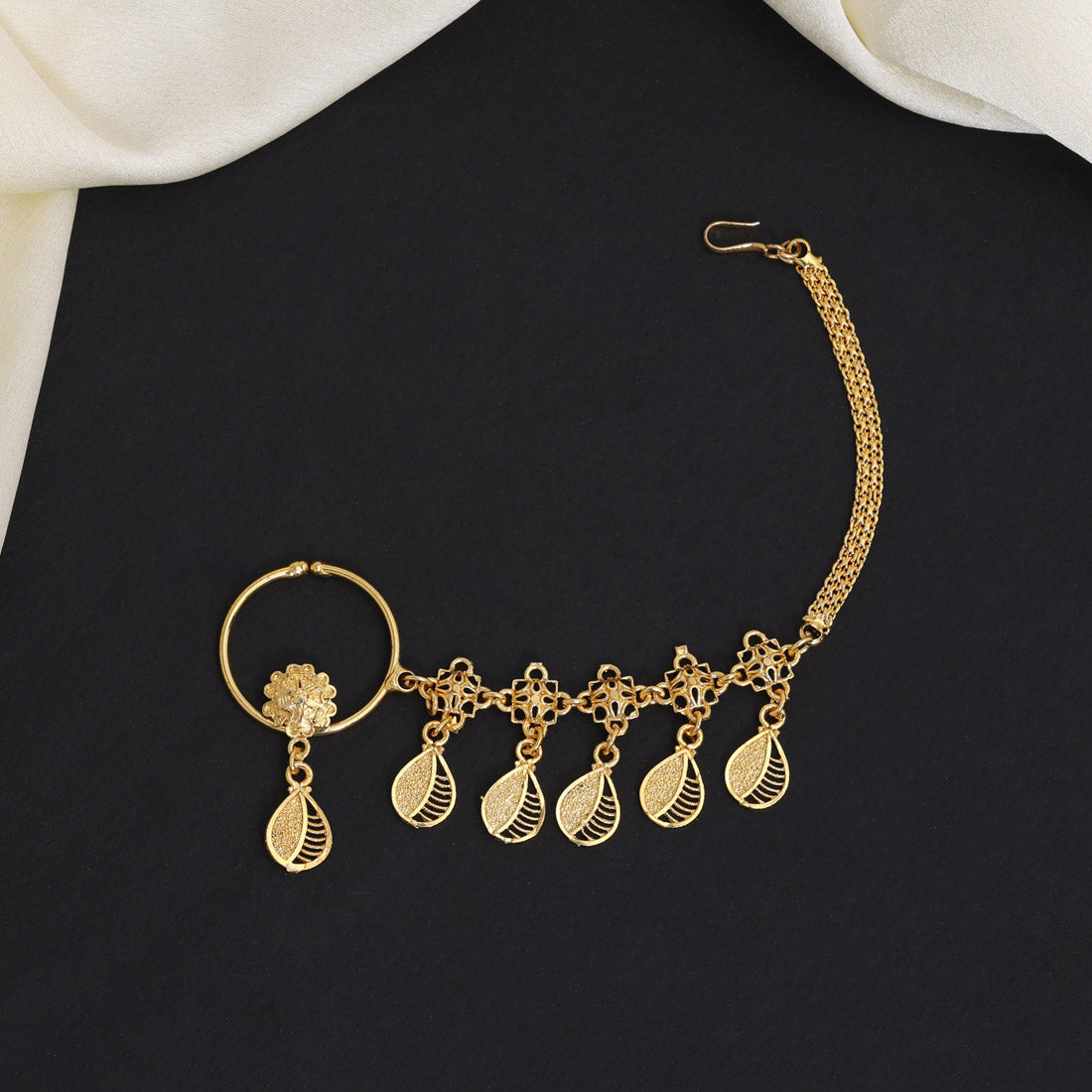 gold color gold plated nose nath (nth327gld)