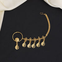 Thumbnail for gold color gold plated nose nath (nth327gld)