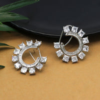 Thumbnail for white color premium american diamond earrings (pade357wht)