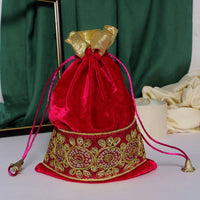 Thumbnail for rani color velvet 5 potli velvet bags (ptb202cmb)