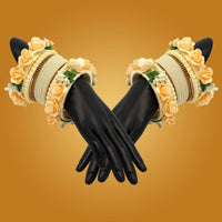 Thumbnail for off white color floral bangles set: 2.4 (trb157owht-2.4)